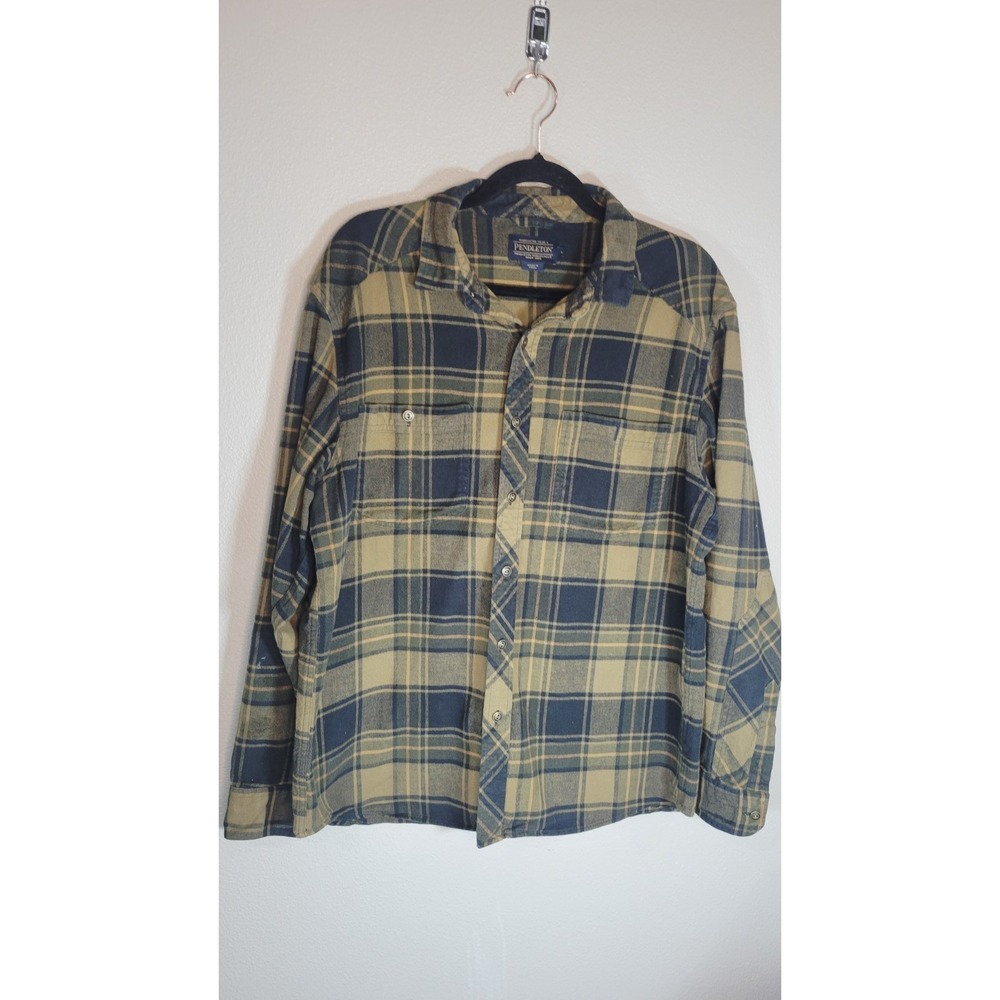 Pendleton Cotton Plaid Flannel Button-Down Shirt Men's L‎ Classic